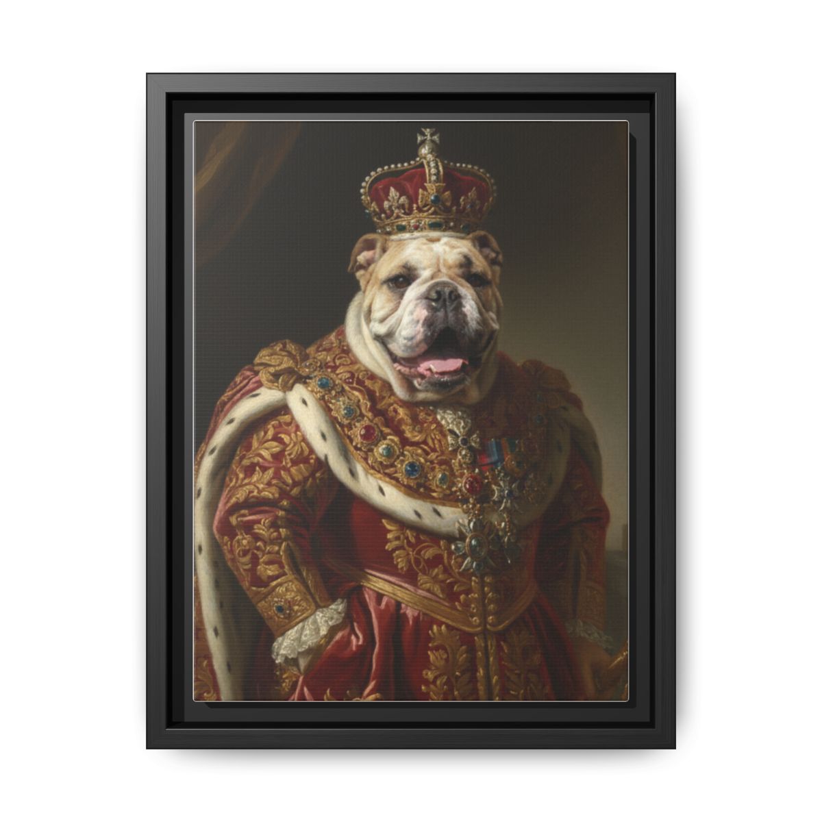 Custom Pet Memorial Portrait – “Forever in Our Hearts” Royal Tribute Painting