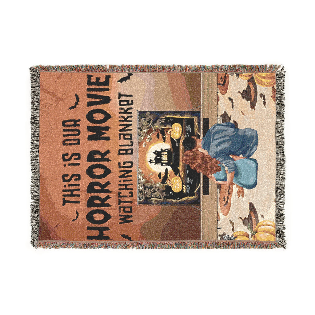 Horror Movie Woven Blanket - Cozy Throw for Movie Nights, Home Theater Decor, Halloween Gift, Fangirl Blanket, Unique Couch Throw