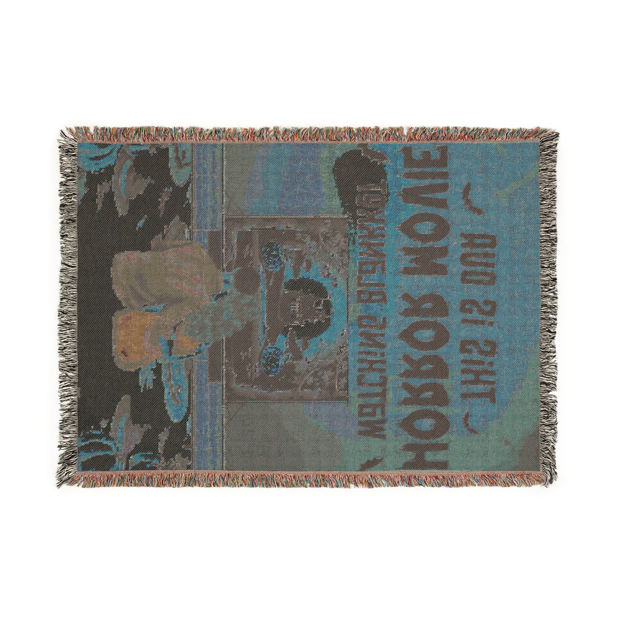 Horror Movie Woven Blanket - Cozy Throw for Movie Nights, Home Theater Decor, Halloween Gift, Fangirl Blanket, Unique Couch Throw